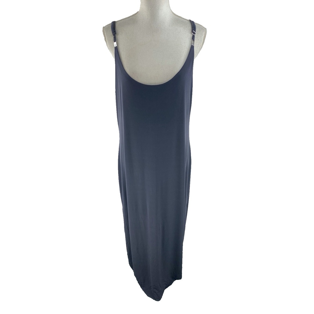Rene Lezard Womens XL Maxi Spaghetti Strap Formal Dress Stretch Sleeveless